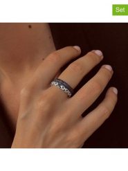 DI GIORGIO Srebrne pierścionki (2 szt.) z cyrkoniami rozmiar: 58. Niebieskie pierścionki DI GIORGIO, z cyrkonią, srebrne. Za 241.45 zł.