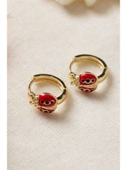 Heliophilia Pozłacane kolczyki-kreole rozmiar: onesize. Czerwone kolczyki Heliophilia, metalowe. Za 34.99 zł.