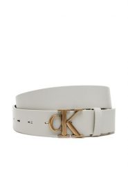 Calvin Klein Jeans Pasek Damski Monogram Placque Buckle 30Mm LV04K7002G Biały. Białe paski Calvin Klein Jeans, bez wzorów, z jeansu. Za 149.99 zł.