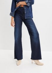 Dżinsy Marlena. Niebieskie jeansy bonprix, bez wzorów. Za 129.99 zł.