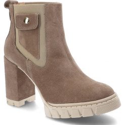 Beżowe Botki Damiss Eleganckie Skórzane Buty Na Obcasie. Brązowe botki DAMISS, bez wzorów, ze skóry, bez obcasa, na obcasie, bez zapięcia. Za 439.00 zł.