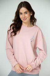 Bluza dresowa damska dłuższa 2skin I love pilates pink. Czerwone bluzy 2SkIN, uniwersalny, bez wzorów, z bawełny, bez kaptura. Za 249.00 zł.