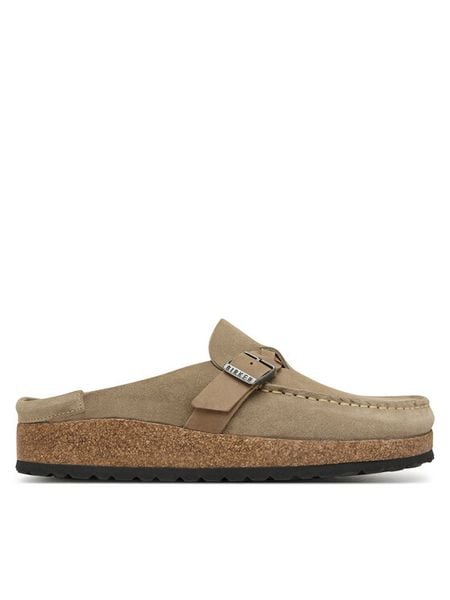 Birkenstock Klapki Buckley Braided 1031455 Beżowy. Brązowe klapki Birkenstock, bez wzorów, ze skóry, bez obcasa. Za 764.99 zł.