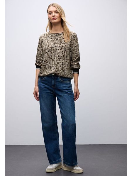 Street One Bluzka w kolorze beżowym rozmiar: 38. Brązowe bluzki Street One, s, bez wzorów, z wiskozy, klasyczne, bez kołnierzyka, bez ramiączek. Za 122.38 zł.