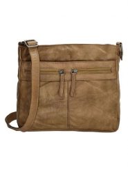 Beagles Skórzana torebka w kolorze jasnobrązowym - 25,5 x 22 x 8 cm rozmiar: onesize. Brązowe torby na ramię Beagles, bez wzorów, z materiału, na ramię, bez dodatków. Za 152.99 zł.