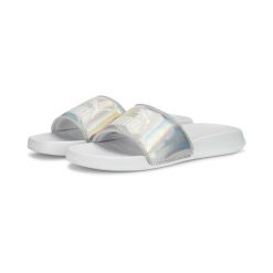 Klapki damskie Puma Popcat 20 Irridescent. Szare klapki Puma, bez wzorów, z materiału, bez obcasa. Za 164.00 zł.