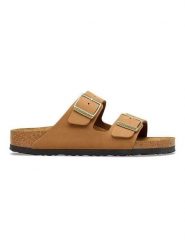Birkenstock Skórzane klapki "Arizona" w kolorze jasnobrązowym rozmiar: 41. Brązowe klapki Birkenstock, bez wzorów, z otwartym noskiem, bez obcasa. Za 465.55 zł.