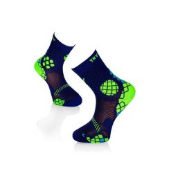 Niebiesko-żółte skarpetki kompresyjne do biegania. Niebieskie skarpety TRY TO FLY, bez wzorów. W wyprzedaży za 67.34 zł.