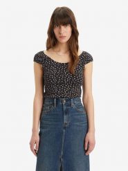 Levi's Koszulka w kolorze czarnym rozmiar: M. Czarne bluzki Levi's®, m, bez wzorów, z bawełny, bez kołnierzyka, bez ramiączek. Za 52.79 zł.