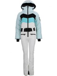 Peak Mountain Kombinezon narciarski "Antiero" w kolorze błękitno-białym rozmiar: M. Białe kurtki sportowe Peak Mountain, m, bez wzorów, z tkaniny, bez kaptura, narciarskie. Za 752.99 zł.