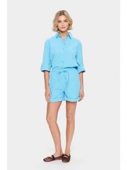 SAINT TROPEZ Szorty w kolorze błękitnym rozmiar: L. Niebieskie szorty Saint Tropez, bez wzorów, z bawełny, z podwyższonym stanem. Za 113.95 zł.