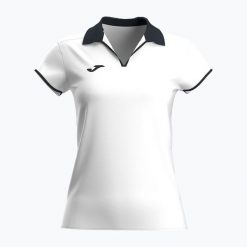 Koszulka polo tenisowa damska Joma Torneo Polo W. Białe koszulki polo Joma, l, bez wzorów, z elastanu, bez kołnierzyka, bez ramiączek. Za 109.99 zł.