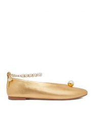 GINO ROSSI Baleriny CEO-ROSE-LT1670-9 Złoty. Żółte baleriny Gino Rossi, bez wzorów, ze skóry, bez obcasa. Za 349.99 zł.