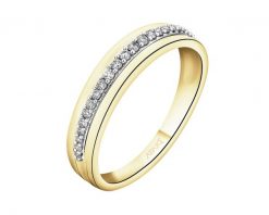 Pierścionek z żółtego złota z diamentami - 0,10 ct - próba 585. Żółte pierścionki Apart, z diamentem, złote. Za 2,690.00 zł.