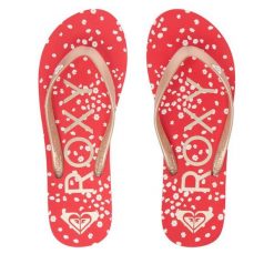 Japonki Roxy. Czerwone obuwie sportowe Roxy, bez zapięcia. Za 89.99 zł.