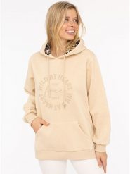 Zwillingsherz Bluza "Wild at heart" w kolorze beżowym rozmiar: L/XL. Brązowe bluzy Zwillingsherz, l, bez wzorów, z kapturem. Za 228.92 zł.