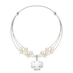 Bransoletka Gabrielle posrebrzana. Białe bransoletki Lilou, z perłą, posrebrzane. Za 220.00 zł.