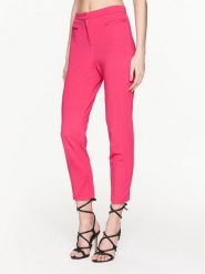 Pinko Spodnie materiałowe 100152 A0HM Różowy Slim Fit. Czerwone spodnie materiałowe Pinko, bez wzorów, z materiału. Za 449.99 zł.