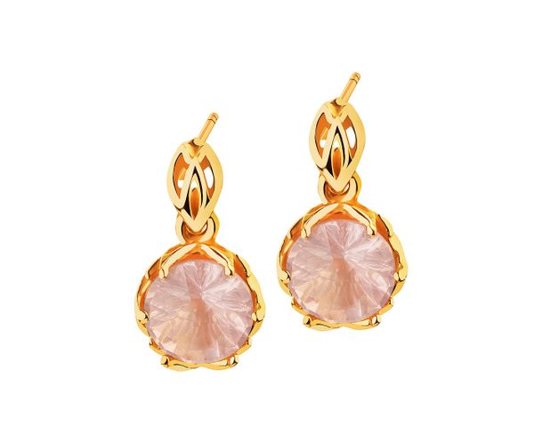 Złote kolczyki z kwarcami. Żółte kolczyki Apart, z kwarcem, złote. Za 1,439.00 zł.