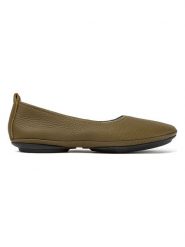 Camper Skórzane baleriny w kolorze khaki rozmiar: 38. Brązowe baleriny Camper, bez wzorów, bez obcasa. Za 154.43 zł.