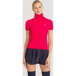 GOLF Elisabetta Franchi. Czerwone golfy Elisabetta Franchi, z aplikacjami, z dzianiny, bez ramiączek. Za 979.00 zł.