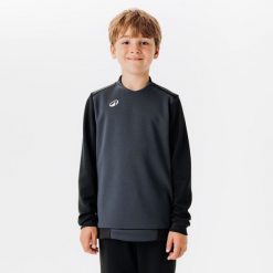 Bluza do piłki nożnej Kipsta Essential Club. Czarne bluzy KIPRUN, bez wzorów, z elastanu, bez kaptura. W wyprzedaży za 39.99 zł.