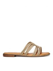 Geox Klapki D Sozy Plus D65DQA 000EW C2016 Złoty. Żółte klapki Geox, bez wzorów, z materiału, bez obcasa. Za 399.99 zł.