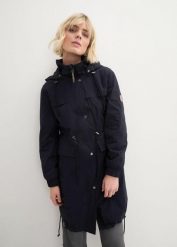 Parka trencz z dużymi kieszeniami. Czarne parki bonprix, z kapturem. Za 249.99 zł.