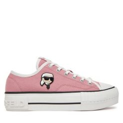 Trampki KARL LAGERFELD. Czerwone trampki KARL LAGERFELD, bez wzorów, bez zapięcia. Za 579.99 zł.