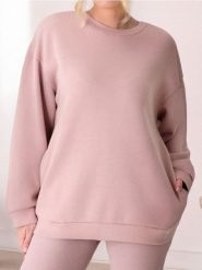 Bluza - różowy. Czerwone bluzy Sinsay, l, bez wzorów, bez kaptura. W wyprzedaży za 19.99 zł.