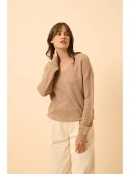 Just Cashmere Kaszmirowy sweter "Capucine" w kolorze beżowym rozmiar: S. Brązowe swetry Just Cashmere, s, bez wzorów, z kaszmiru, bez ramiączek. Za 294.97 zł.
