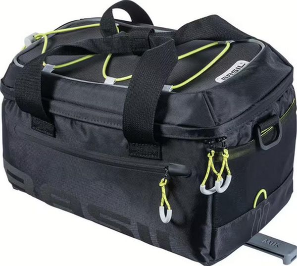 Torba na bagażnik „Miles MIK 2.0”, czarna limonka. Czarne torby na ramię BASIL, bez wzorów, z materiału, eleganckie, na ramię, bez dodatków. Za 400.49 zł.