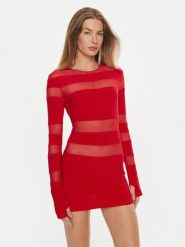 NORMA KAMALI Sukienka koktajlowa KK4233PMB48946 Czerwony Slim Fit. Czerwone sukienki Norma Kamali, xs, bez wzorów, z syntetyku, wizytowe, bez kołnierzyka, bez ramiączek. Za 1,079.00 zł.