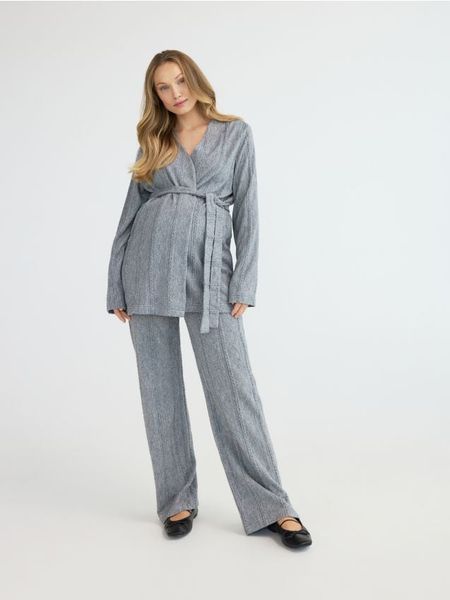 Kardigan z wiązaniem - szary. Szare kardigany Reserved, l, bez wzorów, z dzianiny. Za 159.99 zł.