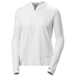 Damska bluza z kapturem zapinana na zamek 1/2 Helly Hansen Shine Solen. Białe bluzy Helly Hansen, bez wzorów, z kapturem. Za 422.00 zł.