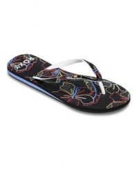 Japonki damskie ROXY Portofino III. Czarne klapki Roxy, bez wzorów, z gumy, bez obcasa. Za 94.99 zł.