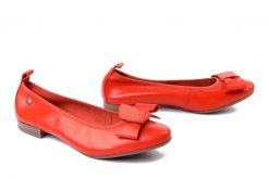 MACIEJKA P6802-18/00-0 pomarańczowy, baleriny damskie. Brązowe baleriny Maciejka, bez wzorów, ze skóry, bez obcasa. Za 178.41 zł.