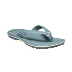 Japonki damskie Crocs Flip. Niebieskie klapki Crocs, bez wzorów, z materiału, bez obcasa. Za 169.99 zł.