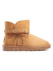 ISLAND BOOT Botki zimowe "Cristen" w kolorze jasnobrązowym rozmiar: 39. Brązowe botki Island Boot, na zimę, bez wzorów, z materiału, bez obcasa, bez zapięcia. Za 131.74 zł.