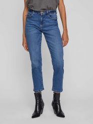 Vila Dżinsy - Slim fit - w kolorze niebieskim rozmiar: 34/L32. Niebieskie jeansy Vila, l, z aplikacjami. Za 41.69 zł.