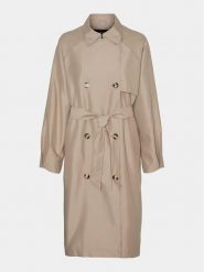 Vero Moda Curve Trencz Doreen 10307261 Beżowy Regular Fit. Brązowe płaszcze Vero Moda Curve, bez wzorów, z syntetyku, bez kaptura. Za 239.99 zł.