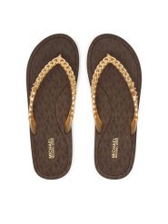 MICHAEL Michael Kors Japonki Zaza 40S5ZAFA1B Brązowy. Brązowe klapki MICHAEL Michael Kors, bez wzorów, z syntetyku, bez obcasa. Za 299.99 zł.