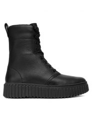 Clarks Trzewiki Torhill Style 26182918 Czarny. Czarne botki Clarks, bez wzorów, ze skóry, bez obcasa, na płaskiej podeszwie, bez zapięcia. Za 659.99 zł.