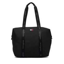 Torebka Tommy Jeans. Czarne shopper Tommy Jeans, bez wzorów, z jeansu, bez dodatków. Za 329.99 zł.