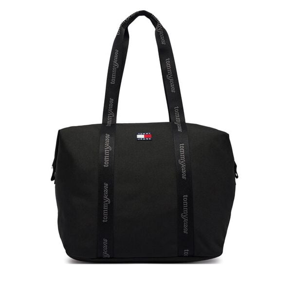 Torebka Tommy Jeans. Czarne shopper Tommy Jeans, bez wzorów, z jeansu, bez dodatków. Za 329.99 zł.