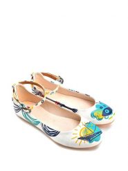 Goby Baleriny w kolorze kremowym ze wzorem rozmiar: 41. Brązowe baleriny Goby, bez wzorów, z materiału, bez obcasa. Za 165.99 zł.