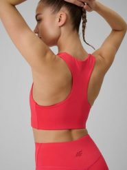 4F Biustonosz treningowy z niskim wsparciem damski - czerwony S. Czerwone bielizna sportowa 4f, s, bez wzorów, z gumy. Za 89.99 zł.