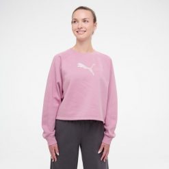 Bluza damska Puma Gym & Pilates crop. Czerwone bluzy Puma, xs, bez wzorów, z bawełny, bez kaptura. Za 169.99 zł.