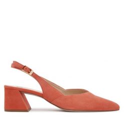 Sandały HÖGL. Pomarańczowe sandały Högl, bez wzorów, bez obcasa, na słupku, bez zapięcia. Za 529.99 zł.