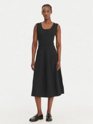 Calvin Klein Jeans Sukienka codzienna LV047F203G Czarny Regular Fit. Czarne sukienki Calvin Klein Jeans, na co dzień, xs, bez wzorów, z bawełny, bez kołnierzyka, bez ramiączek, proste. Za 409.99 zł.